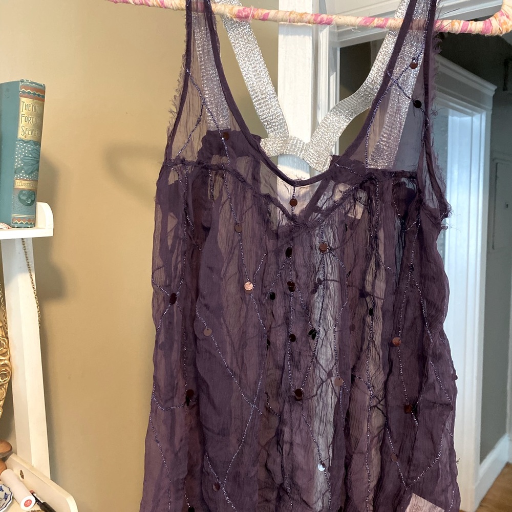 Free People Sheer Purple Tank